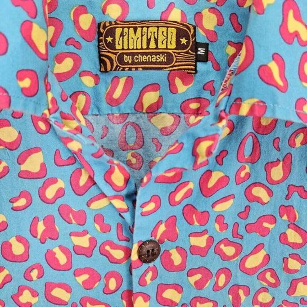 chenaski Shirt Cool Retro Style Pattern 60s 70s Look Funky Button-Down Mens Sz M - Picture 2 of 10